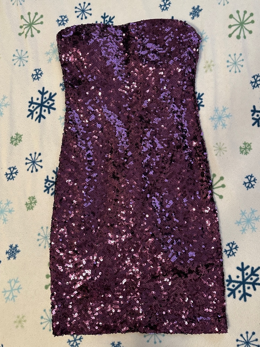 Forever 21 Purple Sequin Strapless Cocktail Dress